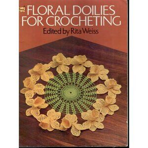 Crochet Doily Pattern 3d Flowers Daffodil Dover Needlework Rita Weiss 1979 VTG